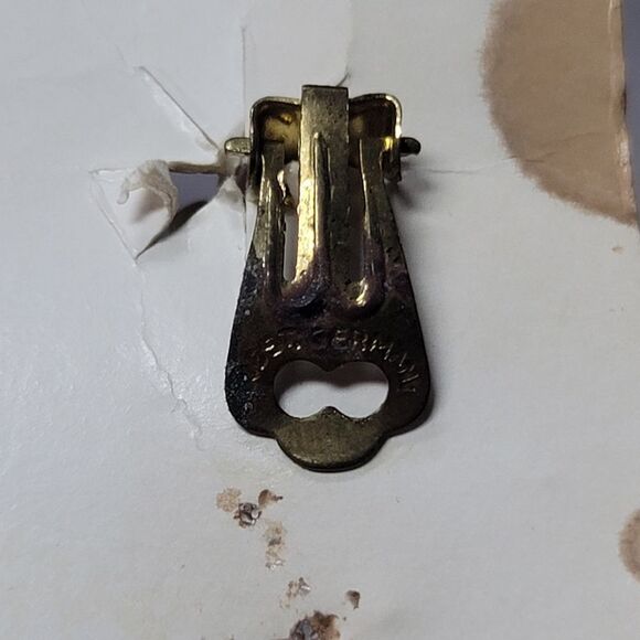 Vintage 1950's Amber beaded clip-on earrings from West Germany - Picture 8 of 11